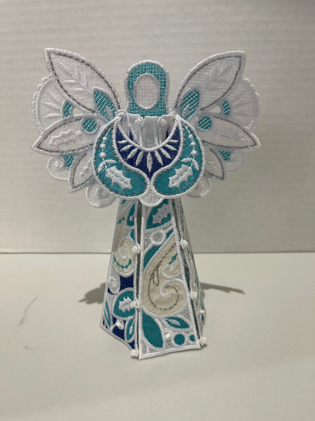 Blue and silver Angel tree topper