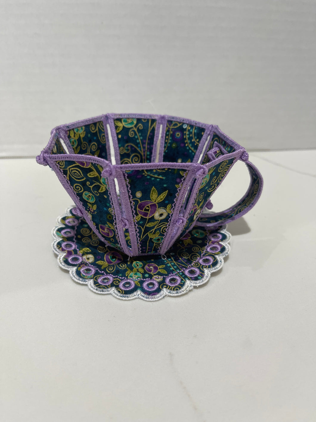 Purple tea cup