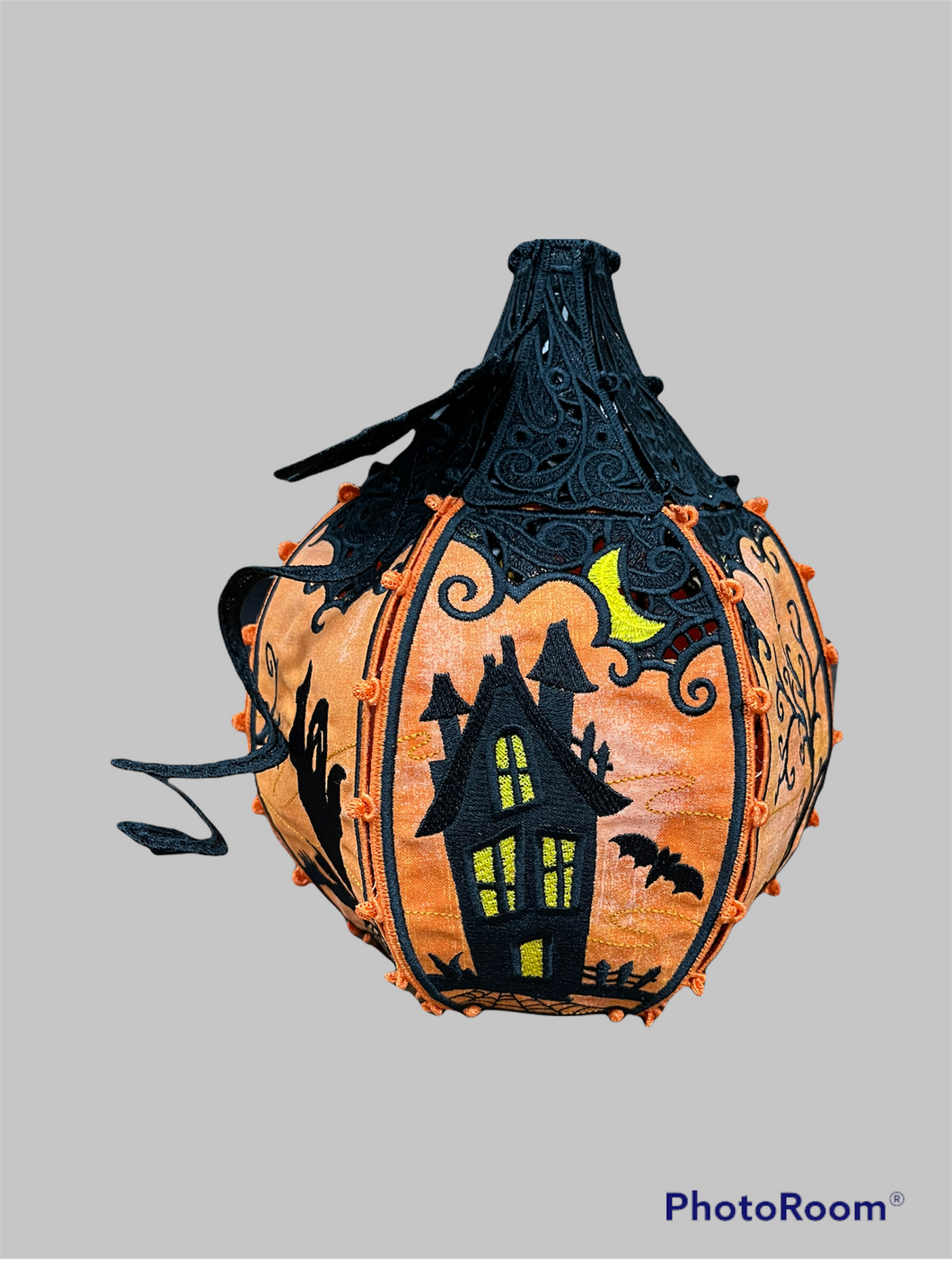 Large haunted house pumpkin